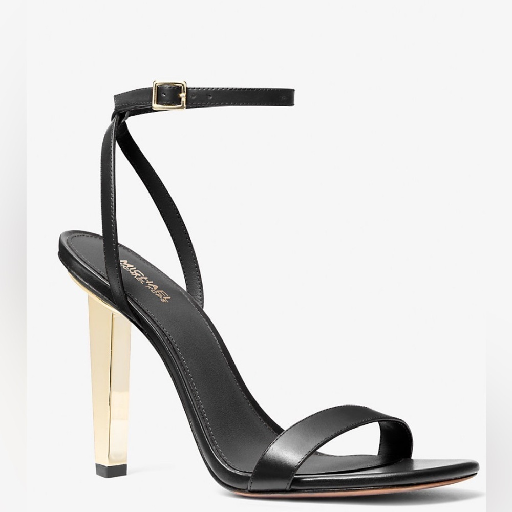 Michael Kors Halle Gold Heel Sandals 9 – Real Leather, Not Outlet, New in Box